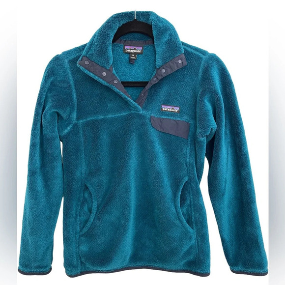 Patagonia Retool Snap-T Pullover Fleece Aqua Blue Size XS - Picture 1 of 9